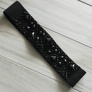 BCBGMaxAzria Black Origami Stones Belt Size S / M